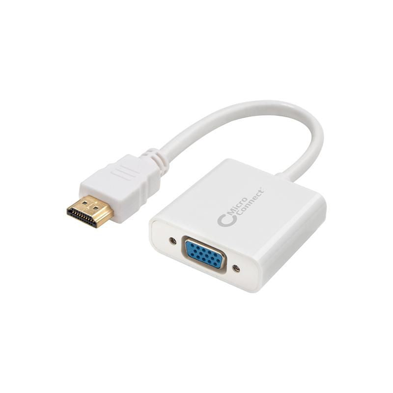Microconnect HDMI-zu-VGA-Adapter – 1920 × 1080 @ 60 Hz, HDMI 1.4, Passiv, 0,15 m, Weiss
