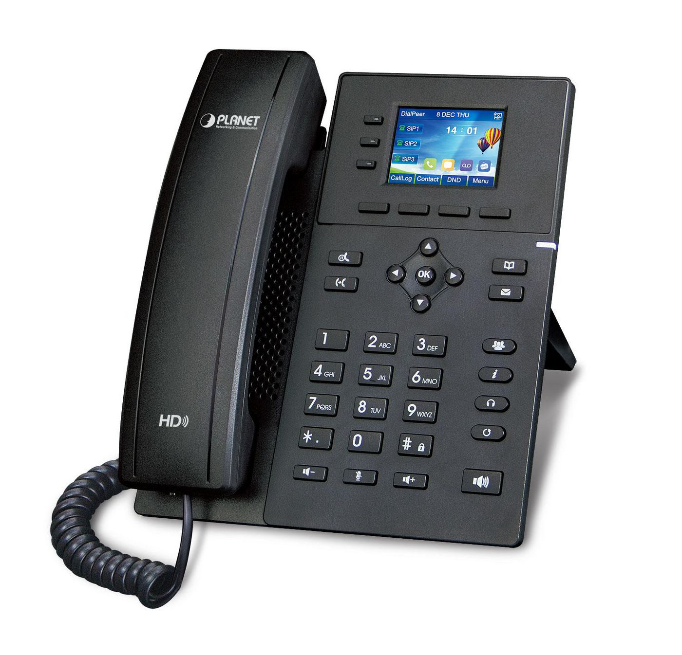 PLANET VIP-1140PT – IP-Telefon, 2,4", PoE, Schwarz