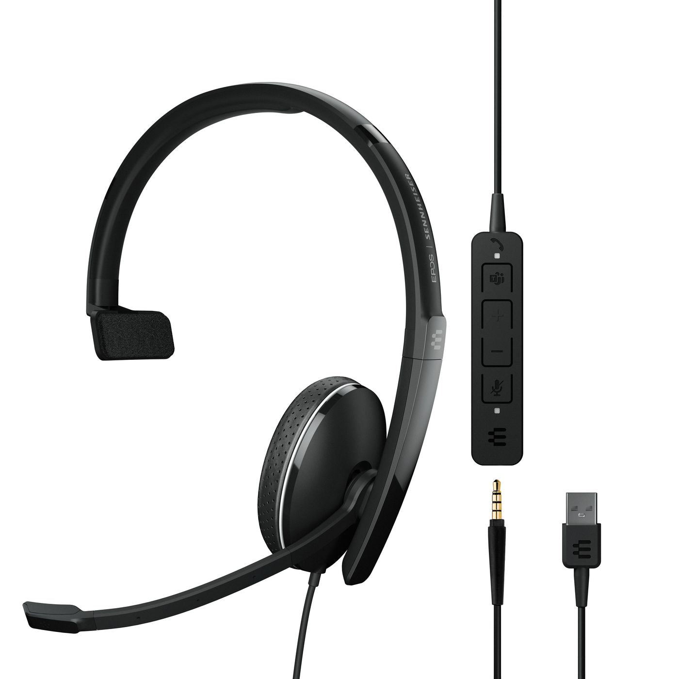 Epos Sennheiser Adapt 135T USB II Office-Headset – On-Ear, Kabelgebunden, 3,5 mm Klinke, MS Teams zertifiziert, Schwarz