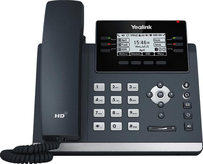 Yealink T42U – IP-Telefon, 12 VoIP-Konten, PoE, WLAN, Grau