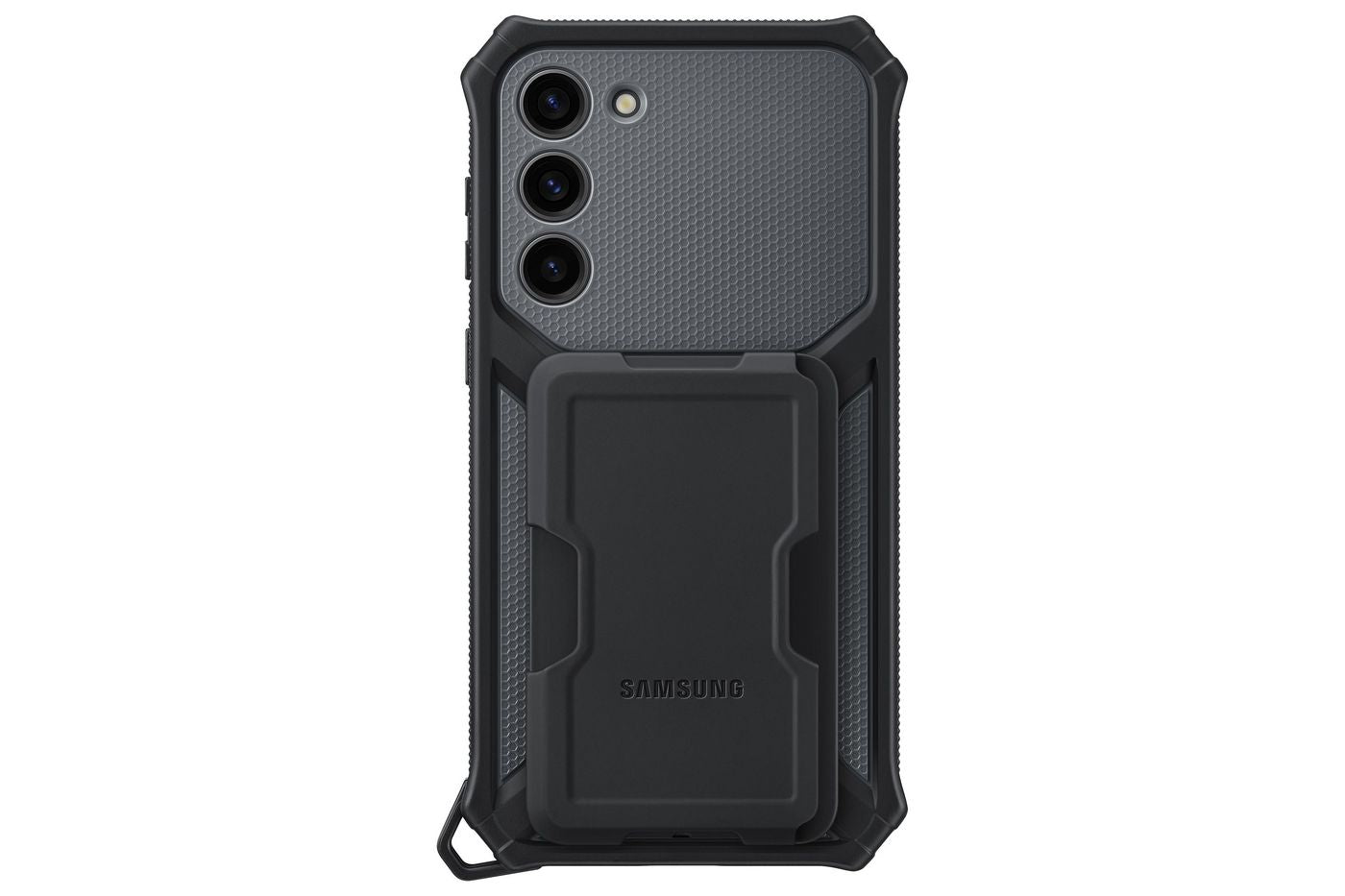 Samsung Backcover – für Samsung Galaxy S23+ – schwarz – mit Kartenfach, stossfest