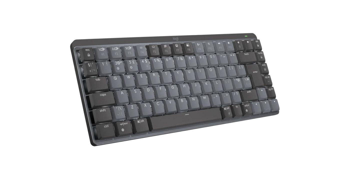Logitech MX Mech Mini – Tastatur, kabellos (Bluetooth), UK-Layout (EN), mechanisch, beleuchtet, Dunkelgrau