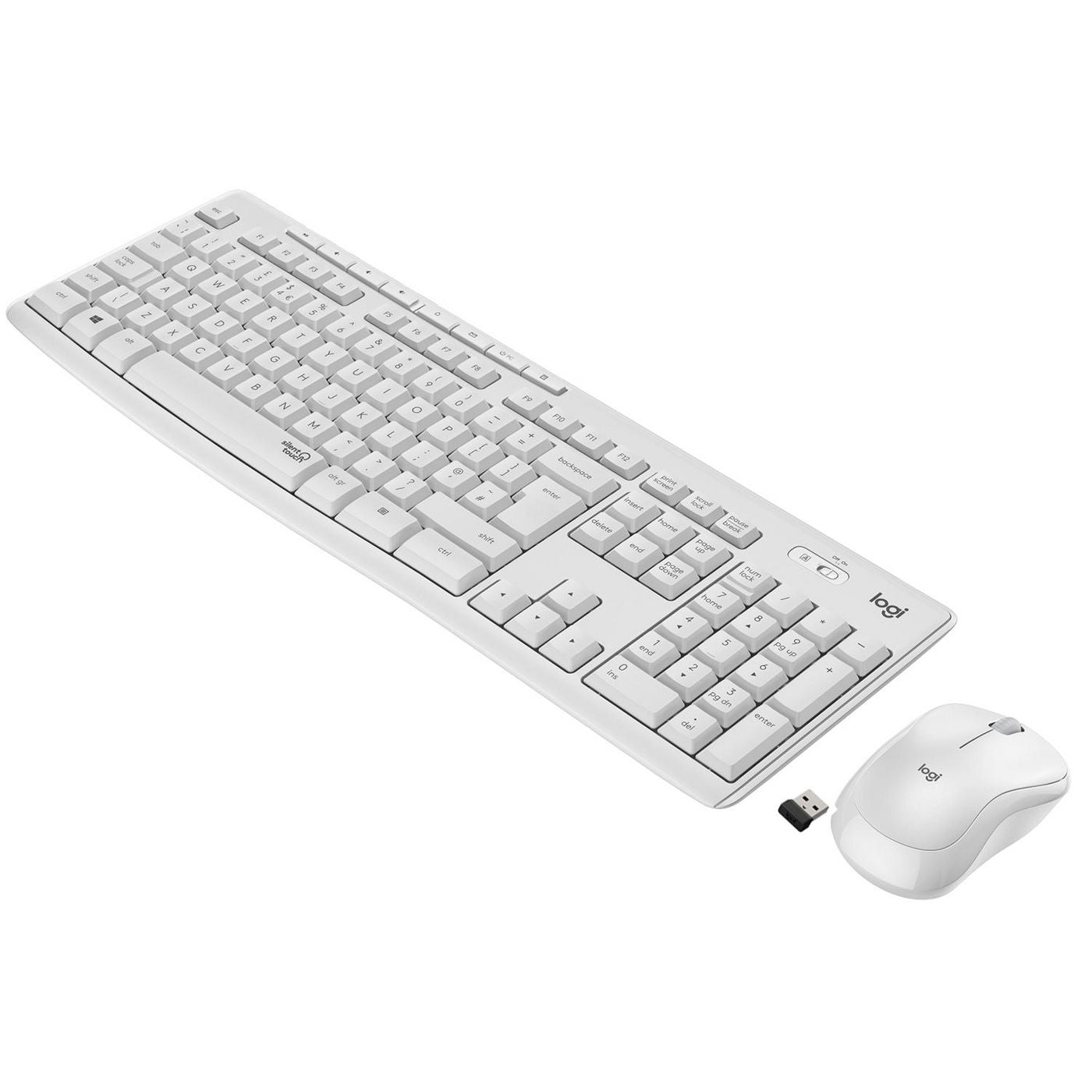 Logitech MK295 Silent – Tastatur-Maus-Set – 2,4 GHz USB-A (Nano-Empfänger) – AZERTY (FR) – Weiss