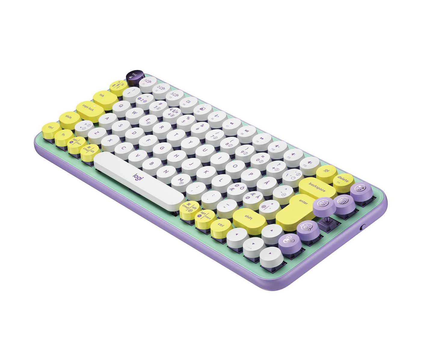 Logitech POP Keys – Mini Tastatur – Mechanisch – Bluetooth & 2,4 GHz (Nano-Empfänger) – Ohne Ziffernblock