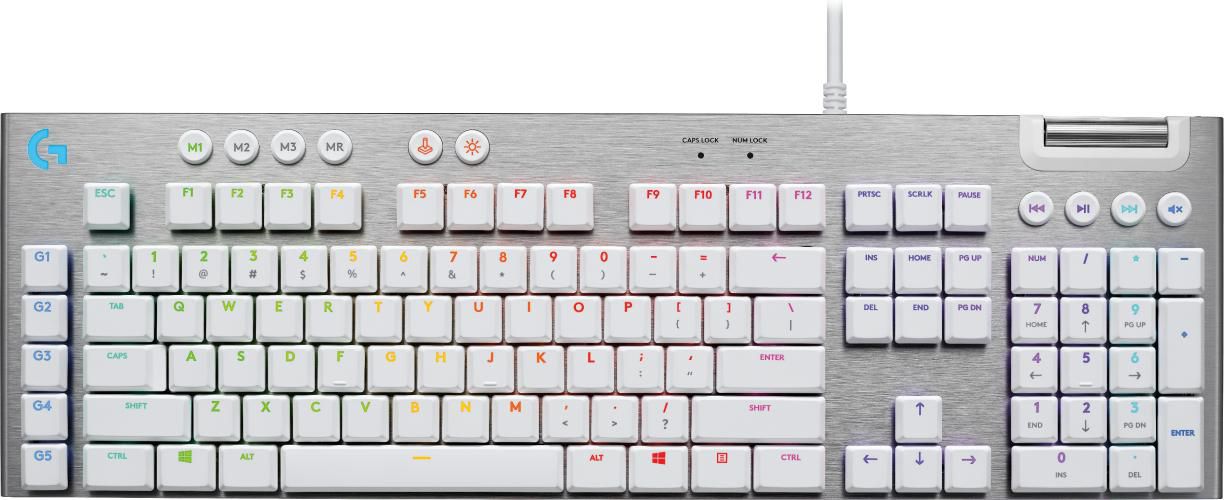 Logitech G G815 – Gaming-Tastatur – Mechanisch, kabelgebunden USB-A – RGB – AZERTY (FR) – Weiss
