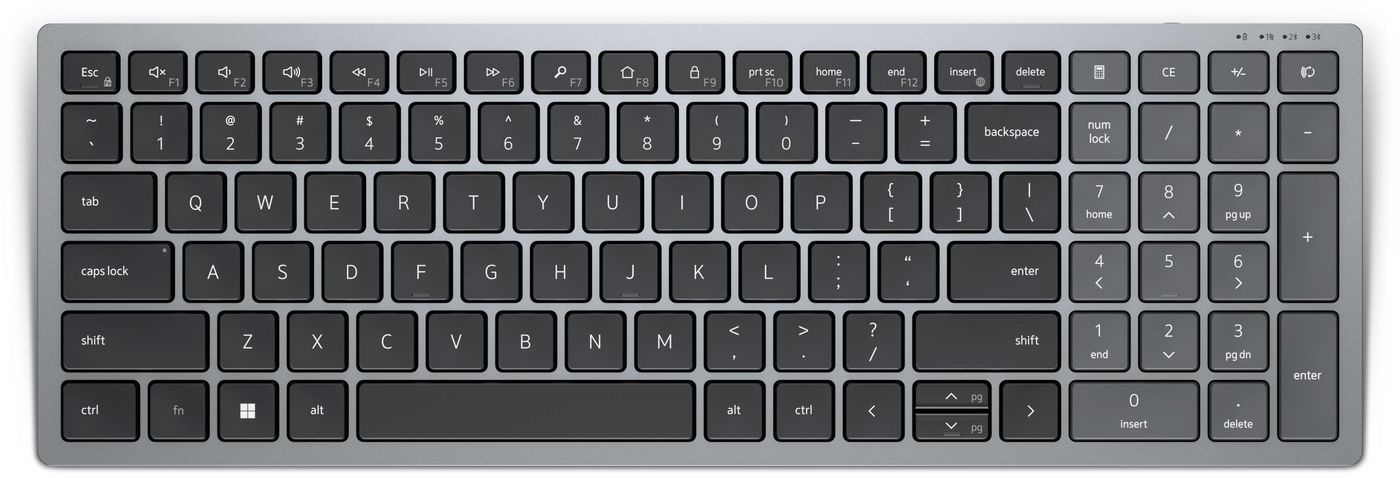 Dell KB740 – Tastatur, kabellos (Bluetooth), DE-Layout (DE), Fullsize (mit Ziffernblock), Scissor