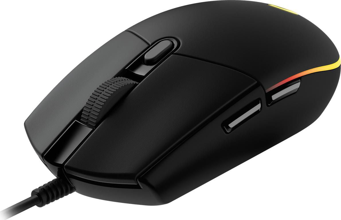 Logitech G G102 LIGHTSYNC – Gaming-Maus – Kabelgebunden (USB‑A), 8000 DPI, RGB-Beleuchtung, rechts, Schwarz