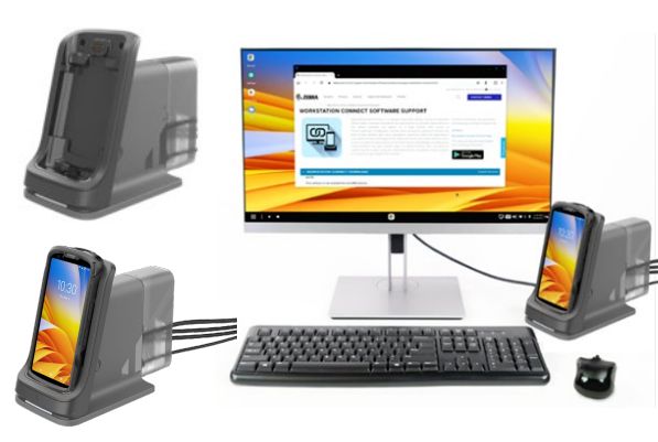 Zebra Display-/Workstation-Dock, HDMI, Ethernet, 3,5 mm, 3× USB-A – für TC53, TC58