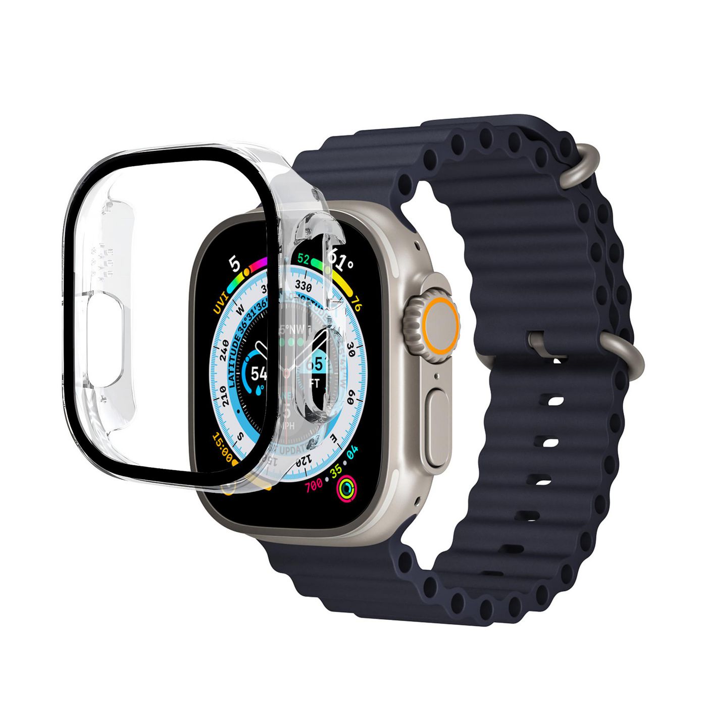 eSTUFF Displayschutz (Panzerglas), Full Body – für Apple Watch Ultra