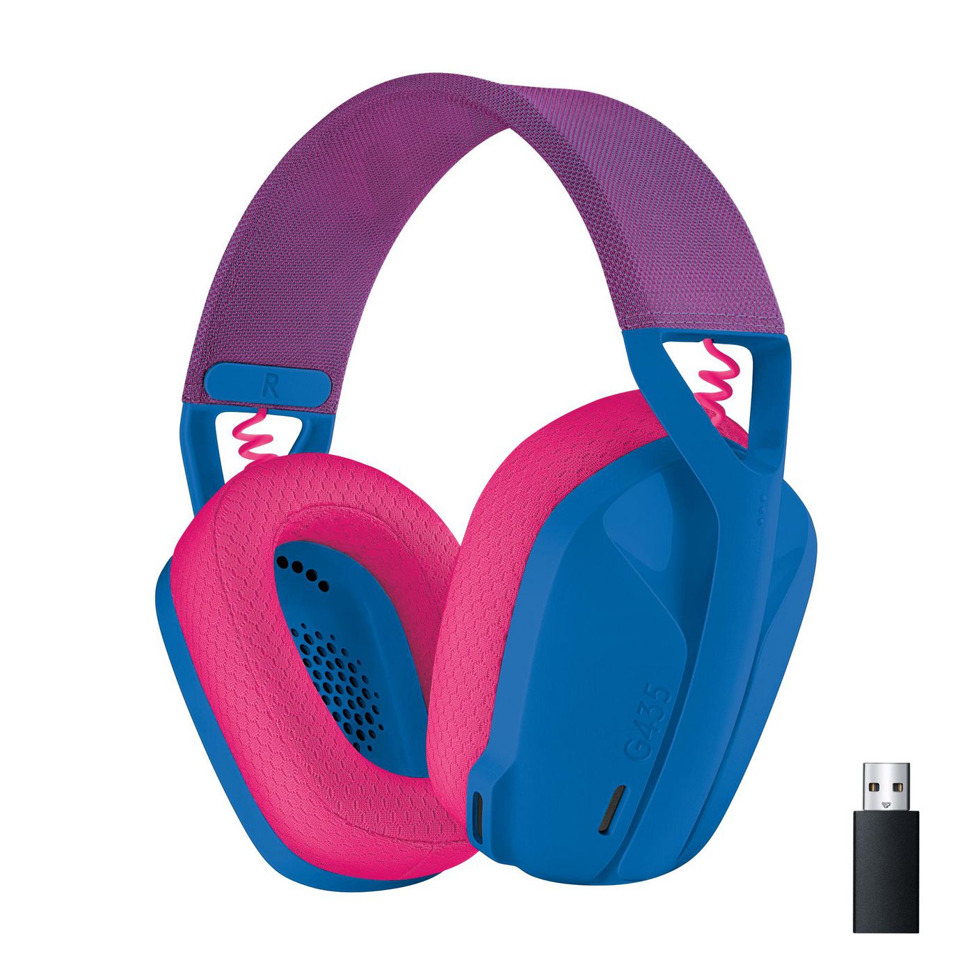 Logitech G G435 Gaming-Headset – Over-Ear, Stereo, BT, mit USB-A-Dongle, Blau