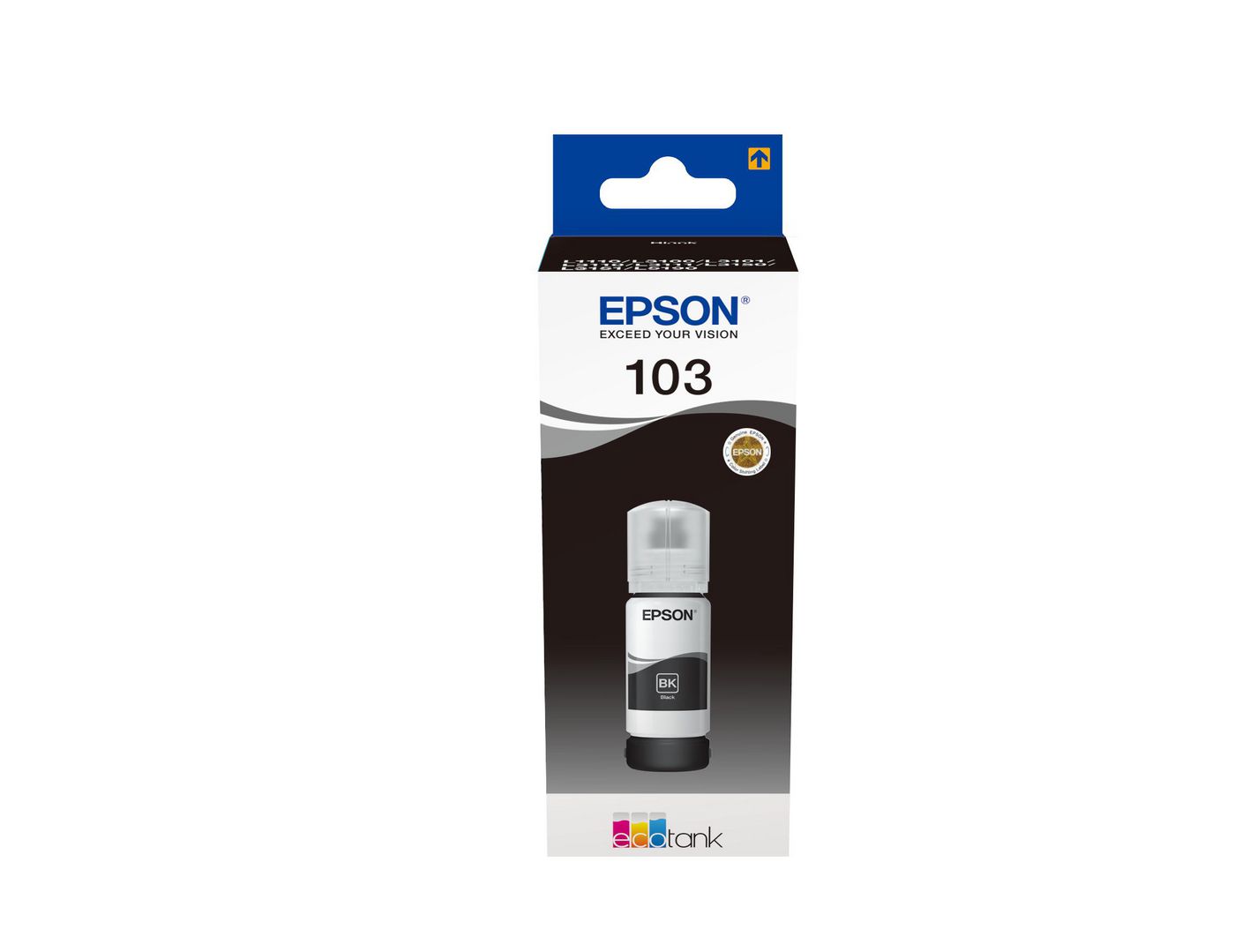 Epson 103 Schwarz Tintenpatrone (Original) – 70 ml – für Epson L1110, L3100/3101, L3110/3111 …