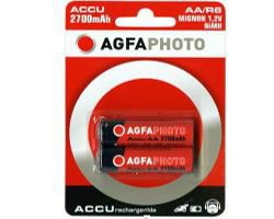 AgfaPhoto AA Akkus, NiMH, 2700 mAh, 1,2 V – 2 Stk.