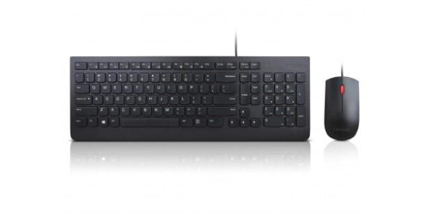 Lenovo Tastatur-Maus-Set – kabelgebunden, USB – QWERTY (LT) – schwarz