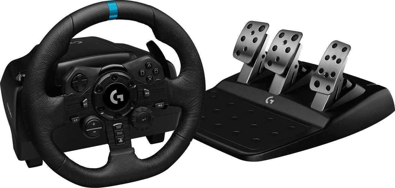 Logitech G G923 – Gamepad – USB (kabelgebunden), 900° Drehwinkel, für PC, PlayStation 4 & PlayStation 5