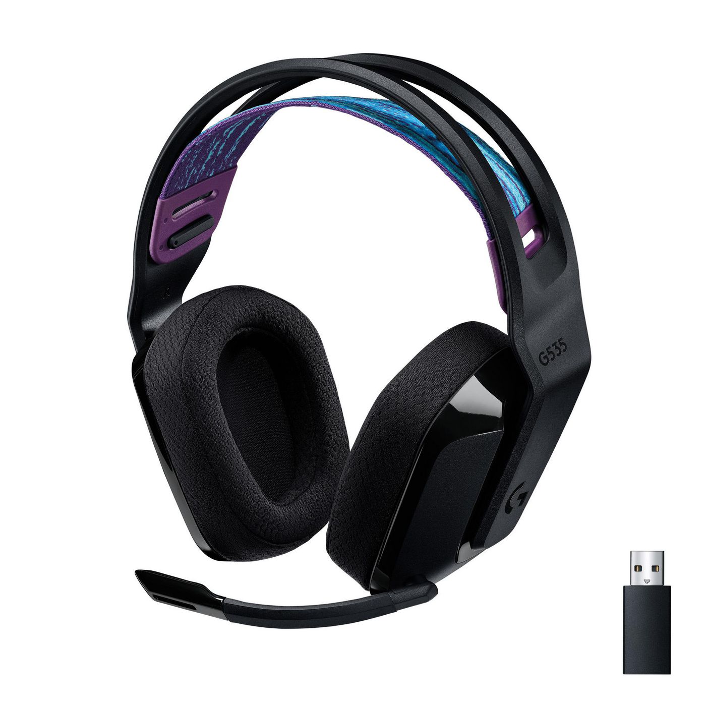 Logitech G G535 Gaming-Headset – Over-Ear, Stereo, BT, mit USB-A-Dongle, Schwarz