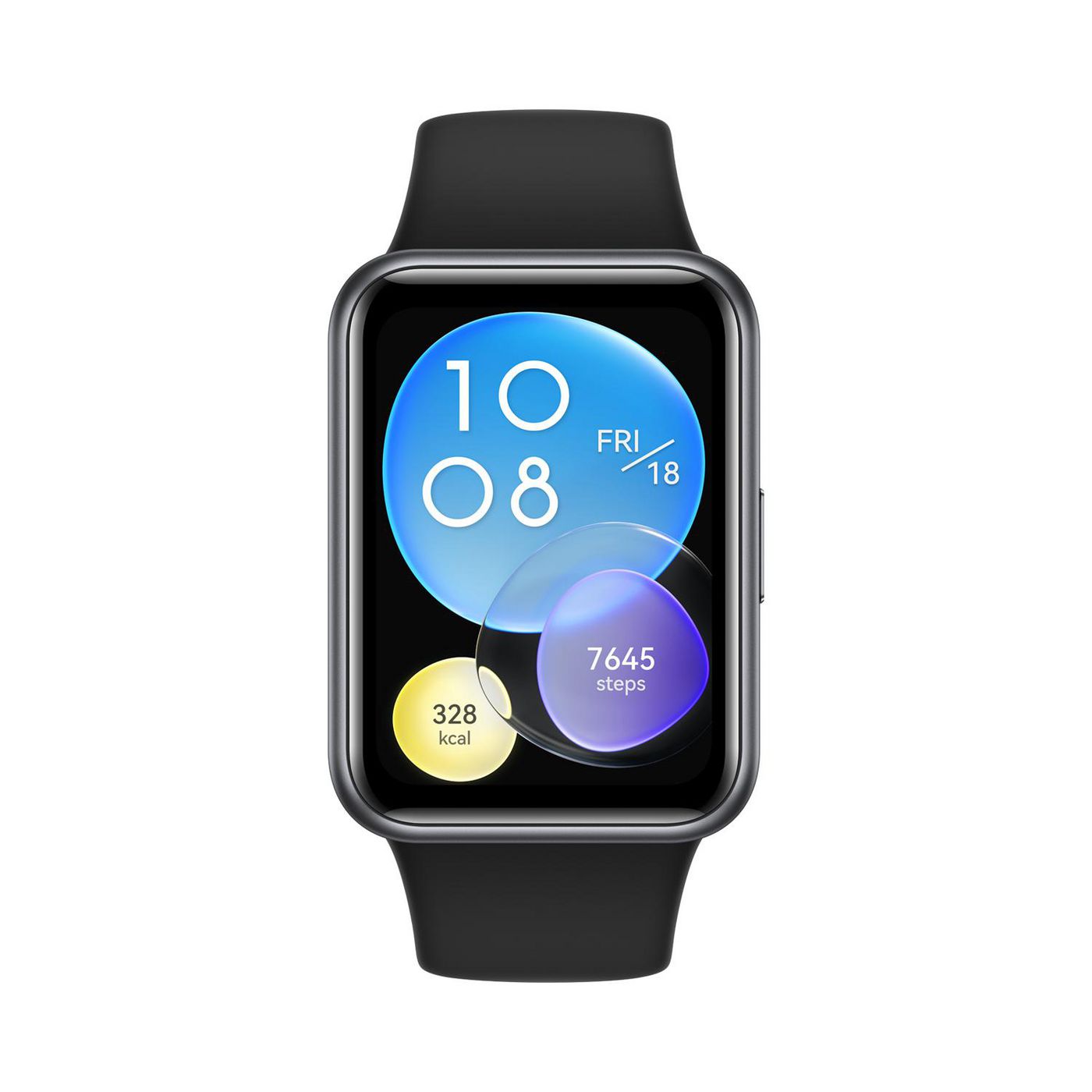 Huawei Watch Fit 2 33 mm GPS – Polymer Schwarz, Sportband Schwarz, 50 m, für iPhone