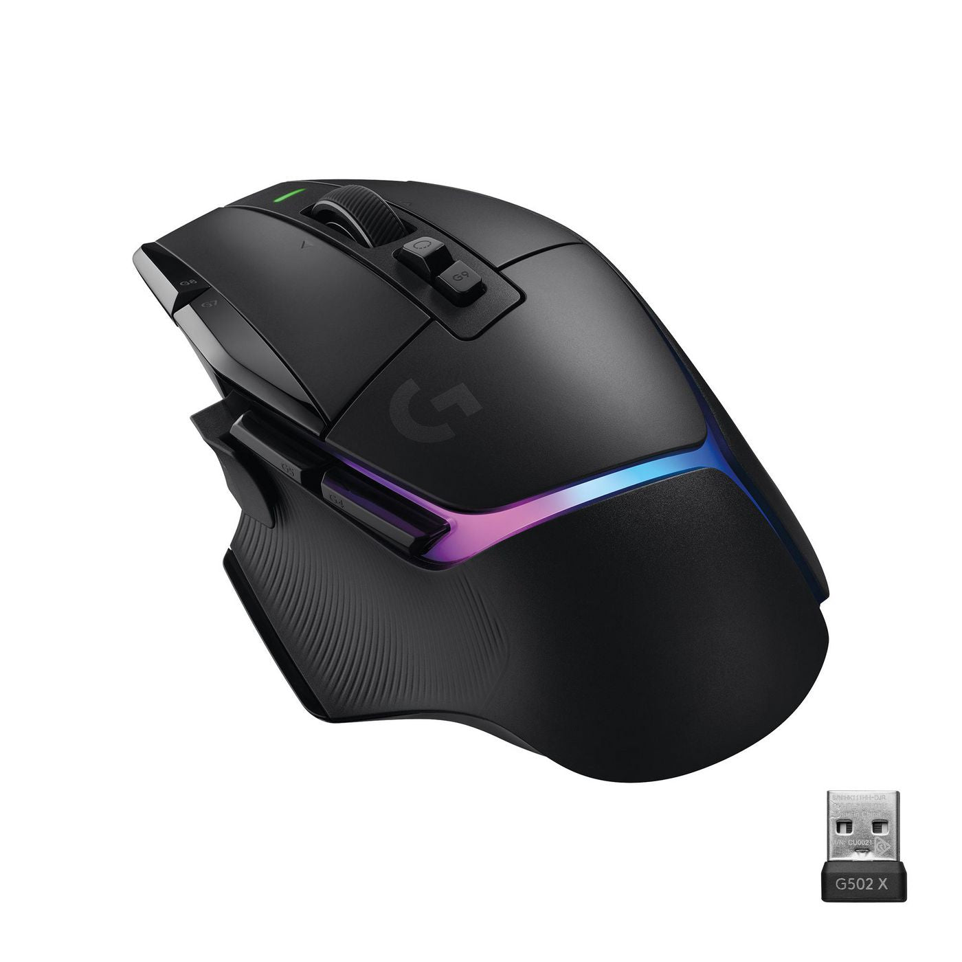 Logitech G G502 X PLUS – Gaming-Maus – Kabellos (2,4 GHz), 25600 DPI, RGB-Beleuchtung, rechts, Schwarz