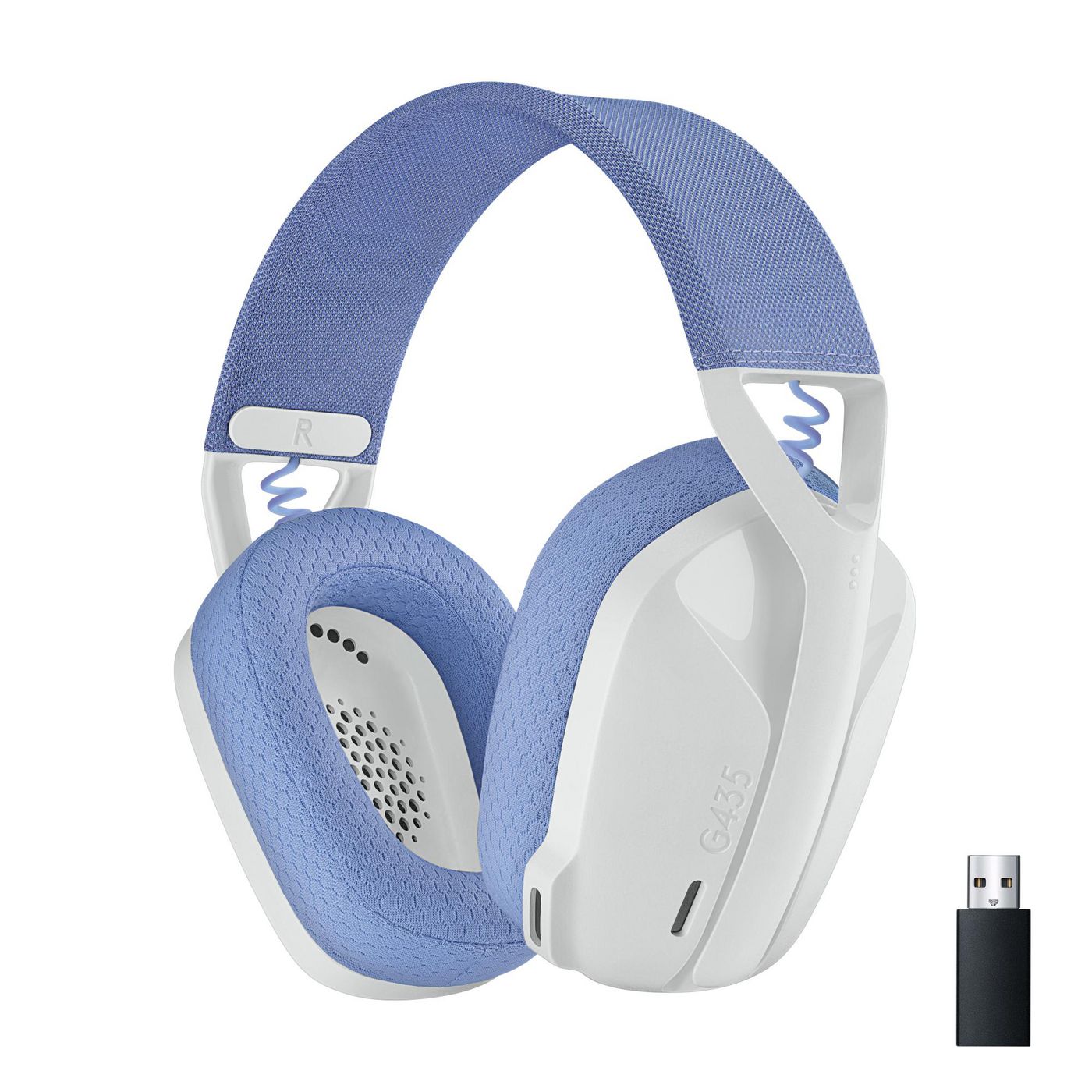 Logitech G G435 Gaming-Headset – Over-Ear, Stereo, BT, mit USB-A-Dongle, Weiss
