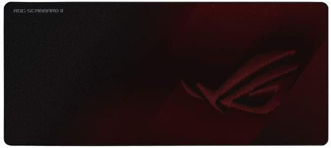 ASUS ROG Scabbard II – Gaming-Mauspad – 400 × 900 mm, Stoff & Gummi, Schwarz, Rot