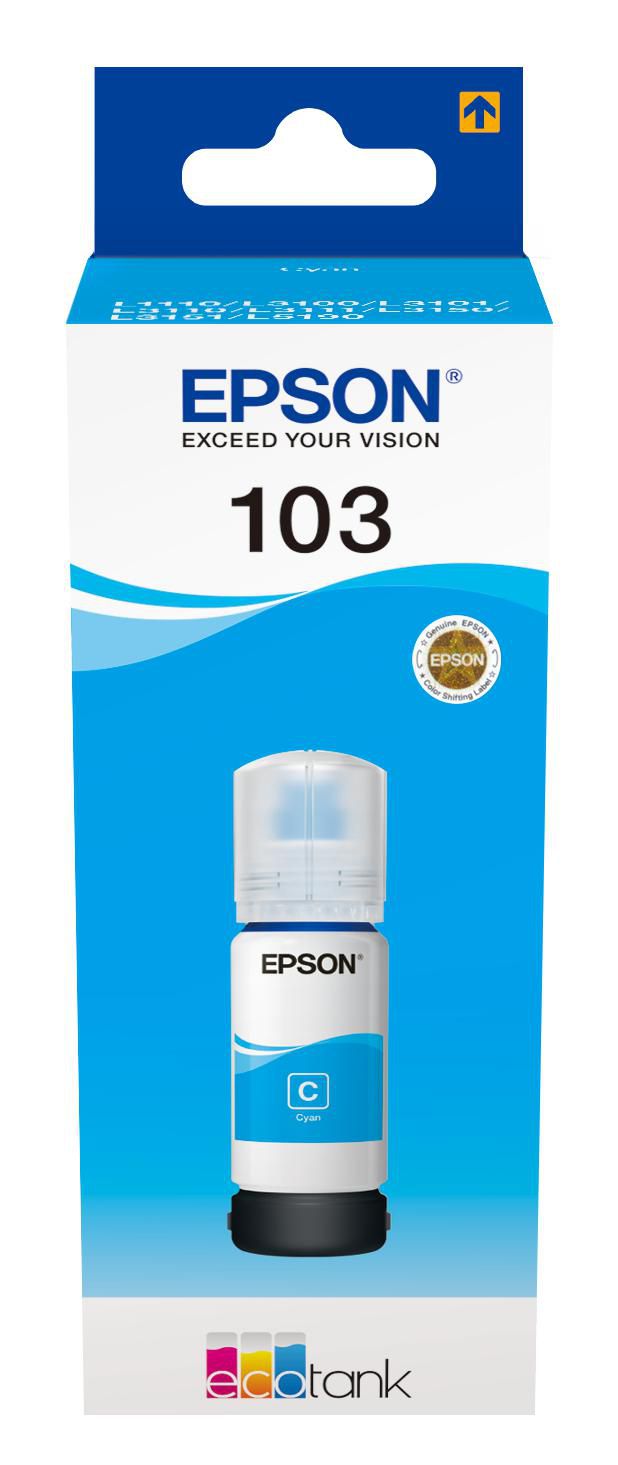 Epson 103 Blau Tintenpatrone (Original) – 70 ml – für Epson L1110/L3110/L3150 …