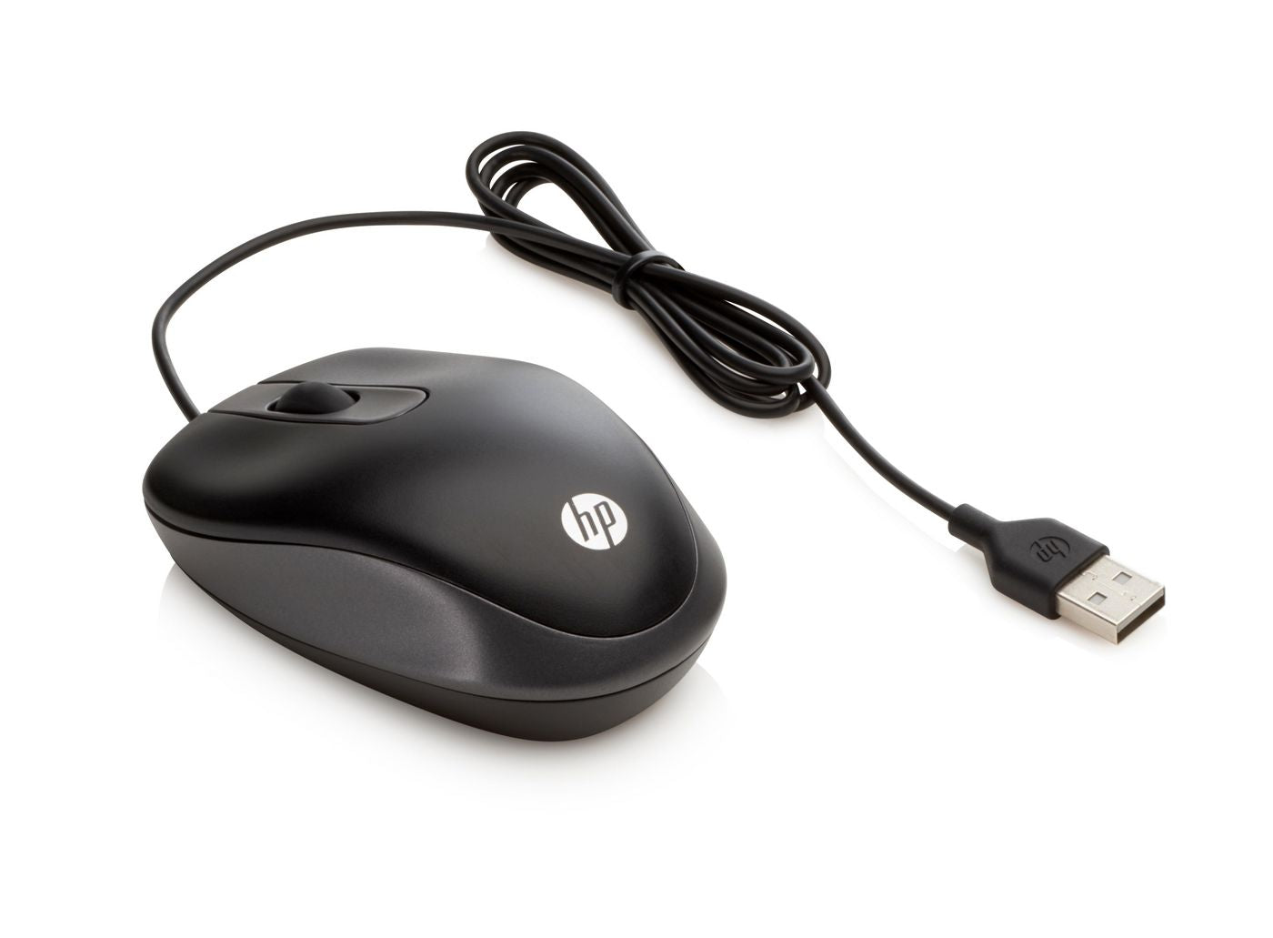 HP USB-Reisemaus – Maus – Kabelgebunden (USB‑A), 1000 DPI, beidhändig, Schwarz