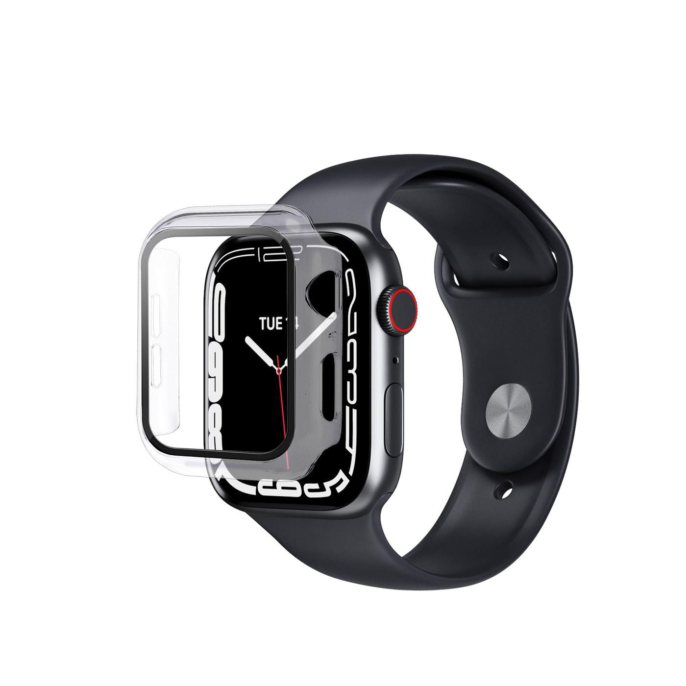 eSTUFF Displayschutzfolie für Apple Watch Series 6, 7, 8 – Gehärtetes Glas, Transparent