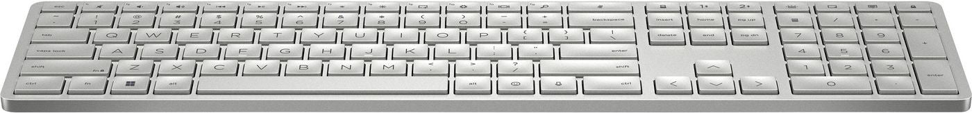 HP 970 Programmierbare Wireless K – Tastatur – Bluetooth (USB-C Ladeport) – Silber