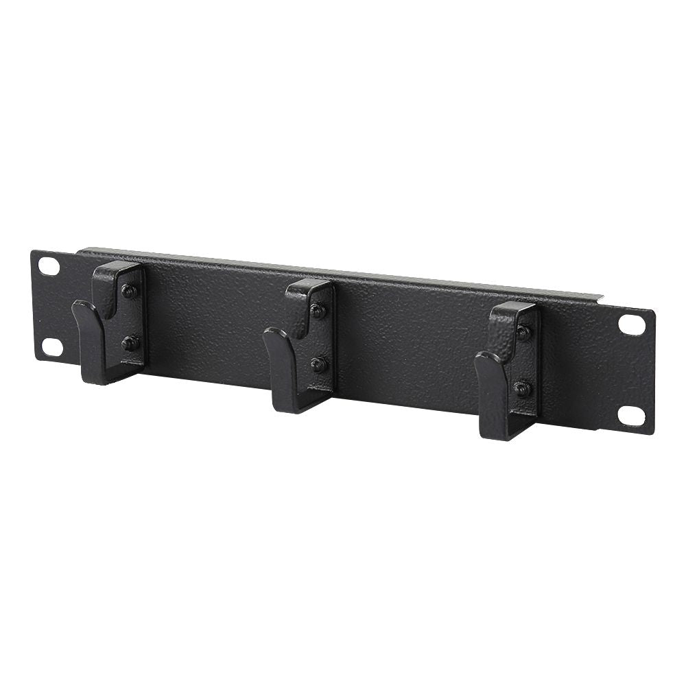 Lanview RA10110BL Rangierpanel 10" 1U, 3 Haken, 254×42×44 mm – schwarz