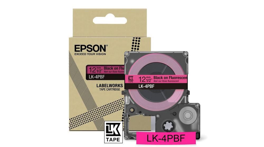 Epson Schriftband – 12 mm × 5 m, Pink, Schwarz – LK-4PBF