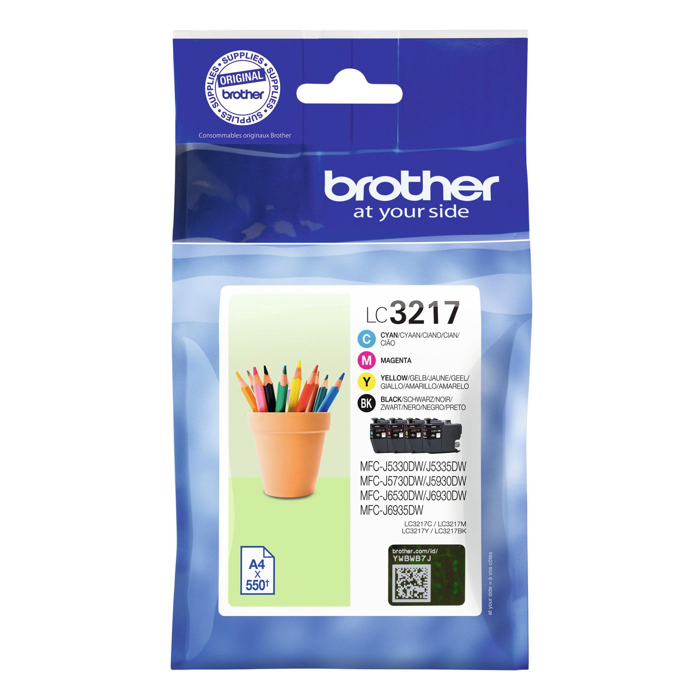 Brother Multipack (K/C/M/Y, 4er-Pack) – Original Tintenpatronen – für Brother J5330DW/J5335DW/J5730DW und andere