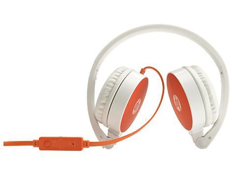 HP H2800 On-Ear Kopfhörer – Stereo, Kabelgebunden, 3,5 mm Klinke, Orange/Weiss