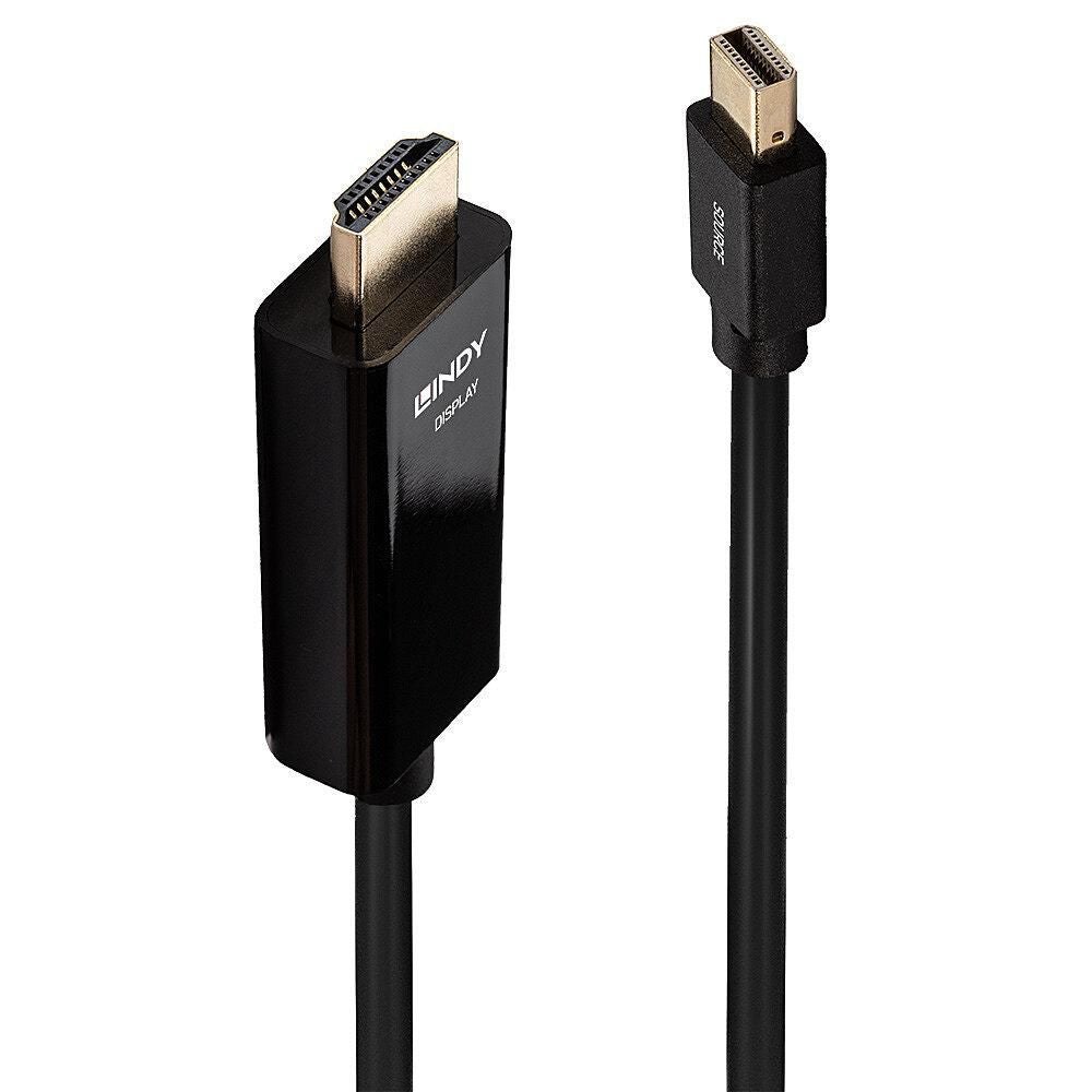Lindy Mini DisplayPort (Stecker) auf HDMI (Stecker) Adapter, 4K@30 Hz, 3 m, passiv