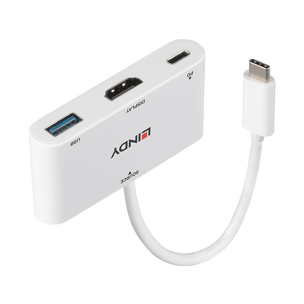 Lindy 43340 Adapter USB-C zu HDMI – 4K (3840 × 2160), HDMI 1.4, HDCP 1.4, Weiss