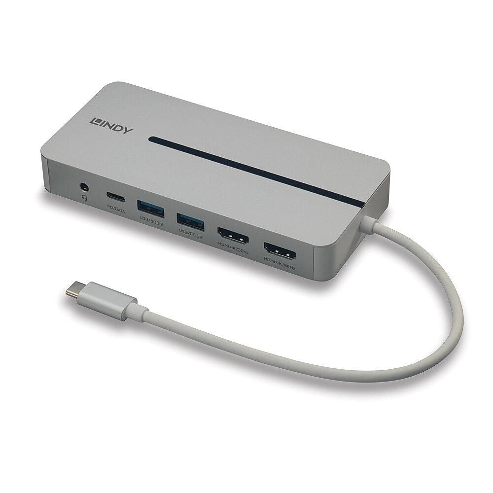 Lindy Dockingstation – USB-C, 2× HDMI, 2× USB-A, 3,5 mm
