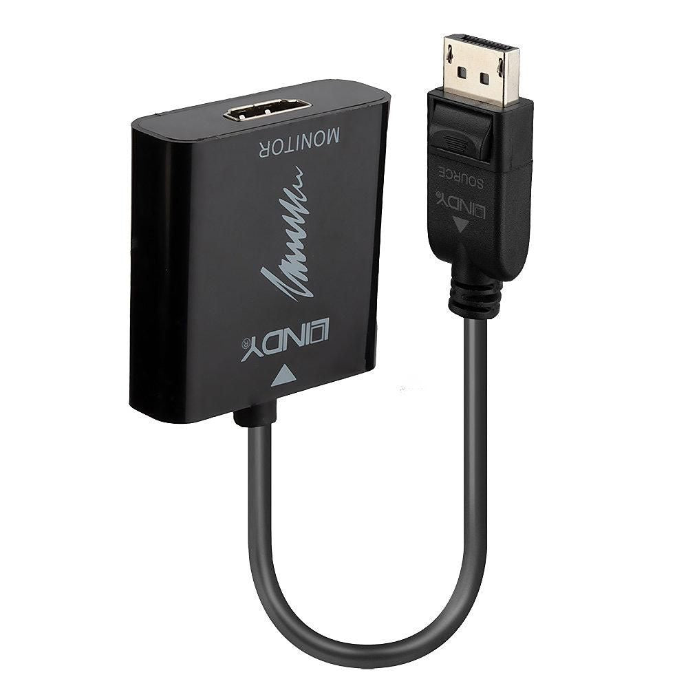 Lindy DisplayPort (Stecker) auf HDMI (Buchse) Adapter, DP 1.2, 4K@60 Hz, 15 cm, für Mac