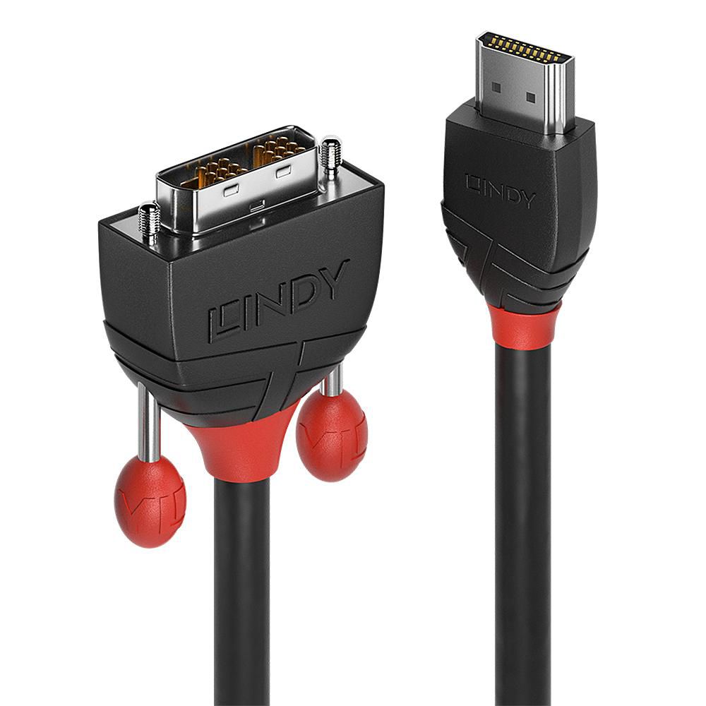 Lindy HDMI (Stecker) auf DVI (Stecker) Adapter, Single Link, 50 cm