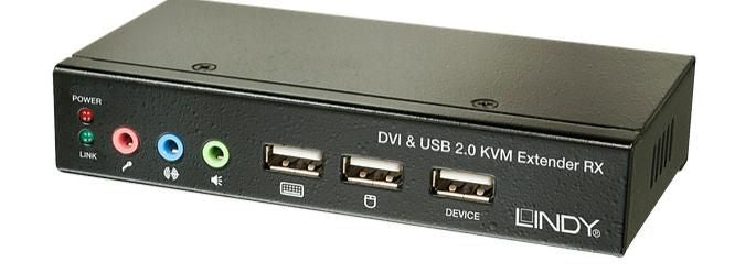 Lindy Classic DVI-D/USB 2.0 KVM-Extender über Cat6, bis 50 m, Audio