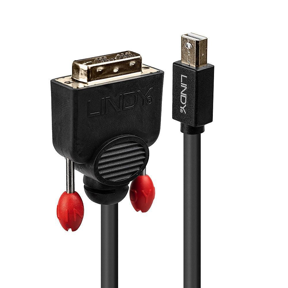 Lindy Mini DisplayPort (Stecker) auf DVI (Stecker) Adapter, DP 1.2, 2 m