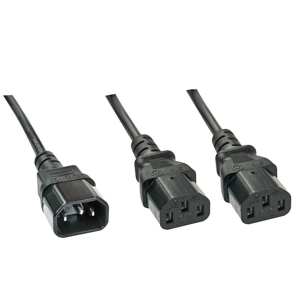 Lindy Netzkabel – IEC C14 zu 2× IEC C13, 1 m, schwarz