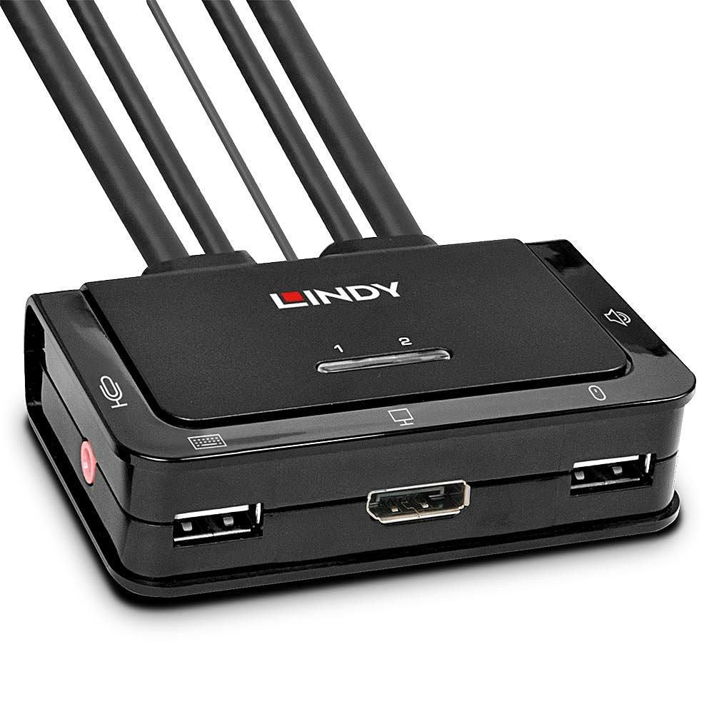 Lindy KVM-Switch 2×1, DisplayPort 1.2/USB 2.0