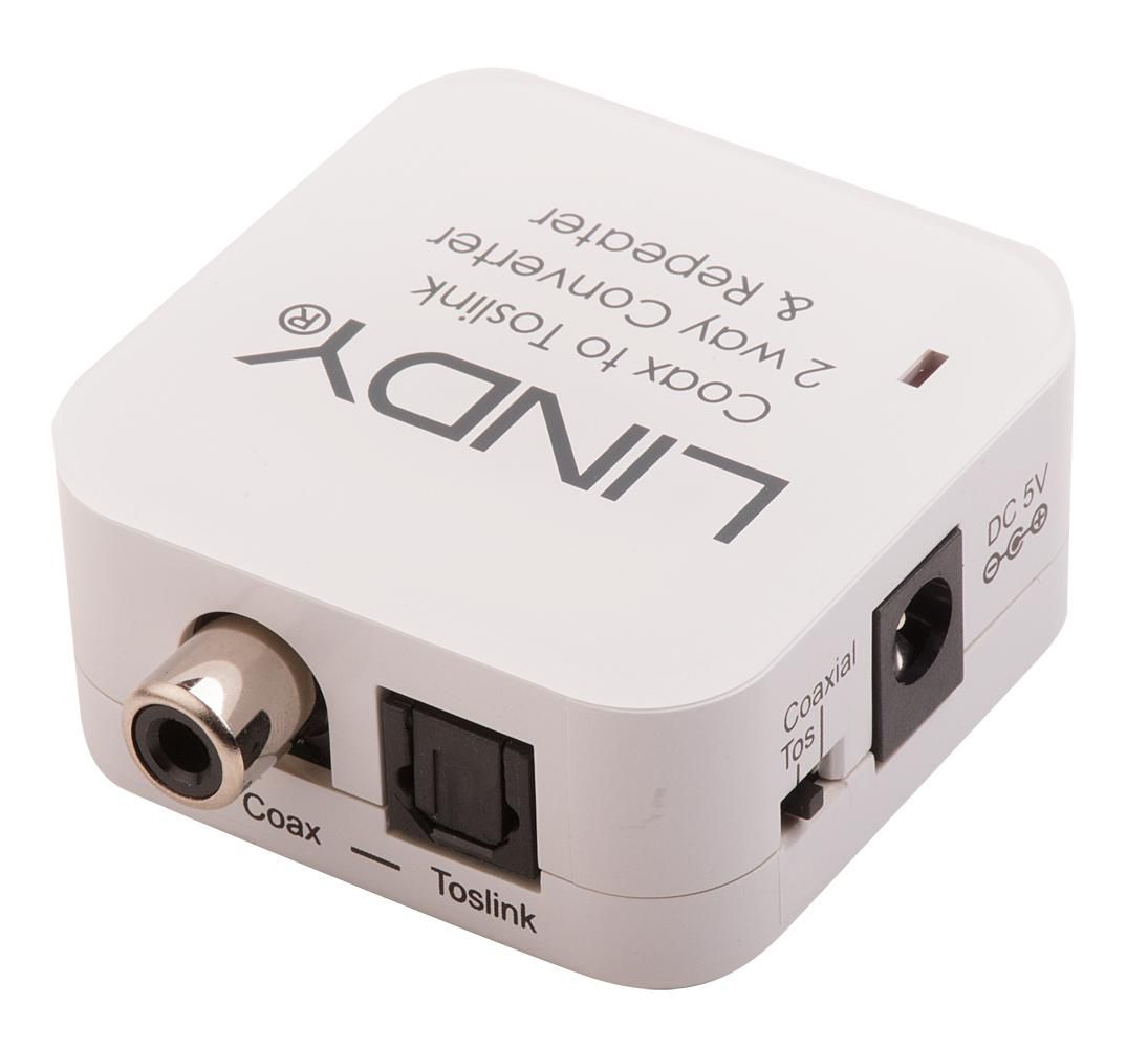 Lindy 70411 – Audio-Adapter, Toslink zu Cinch (RCA), Weiss