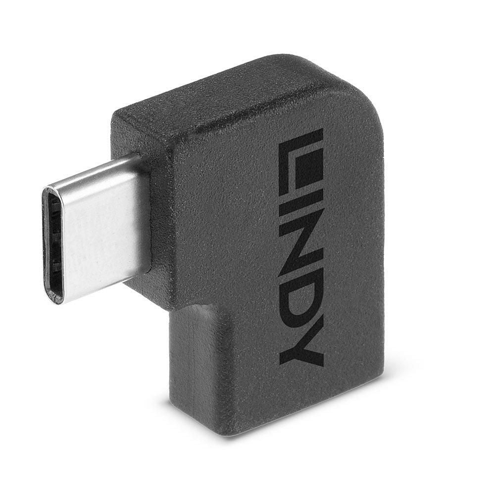 Lindy USB-Adapter USB-C auf USB-C – USB 3.2 Gen 2x2 (20 Gbit/s) – Abgewinkelt – Schwarz