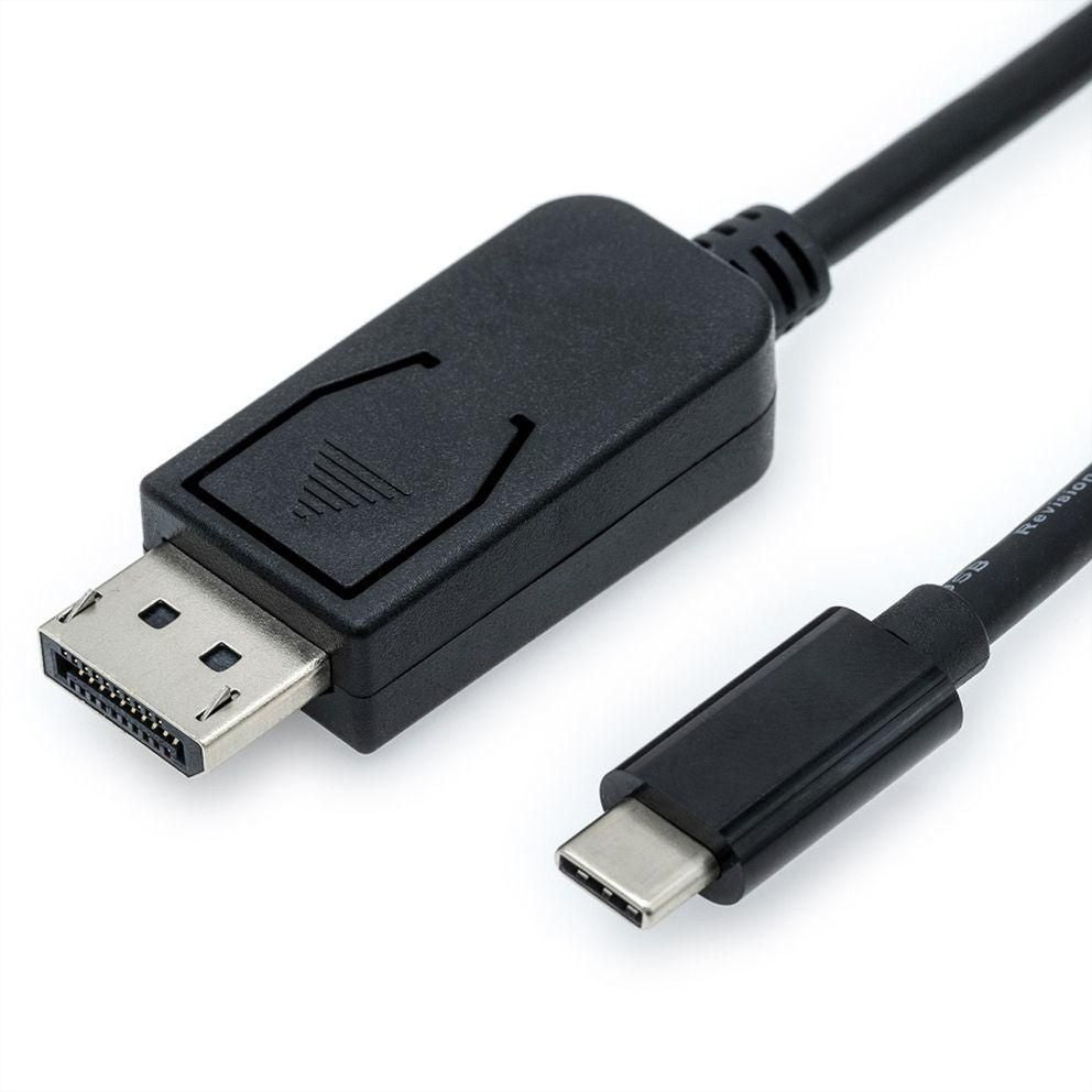VALUE USB-C zu DisplayPort Kabel – 4K (3840 × 2160) @ 60 Hz, 1 m, DisplayPort 1.2, Schwarz