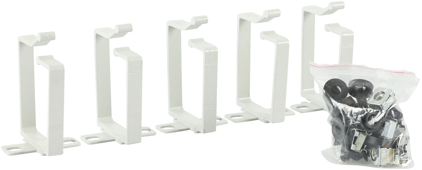 Lanview RAO120WH Kabelhalter-Set – 5-teilig, weiss, Aluminium, B 44 × H 44 × T 72 mm