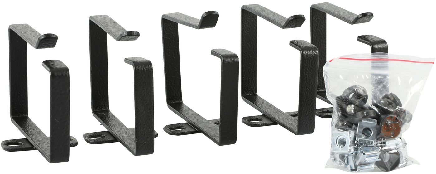 Lanview RAO125BL Kabelhaken-Set – Aluminium, 88×60×44 mm, Schwarz