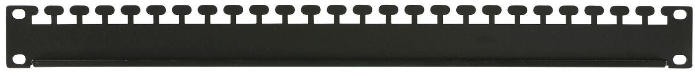 Lanview 19" Rangierpanel 1U, Ovales Montageloch, 482×10×44 mm – für 19" Racks – Schwarz