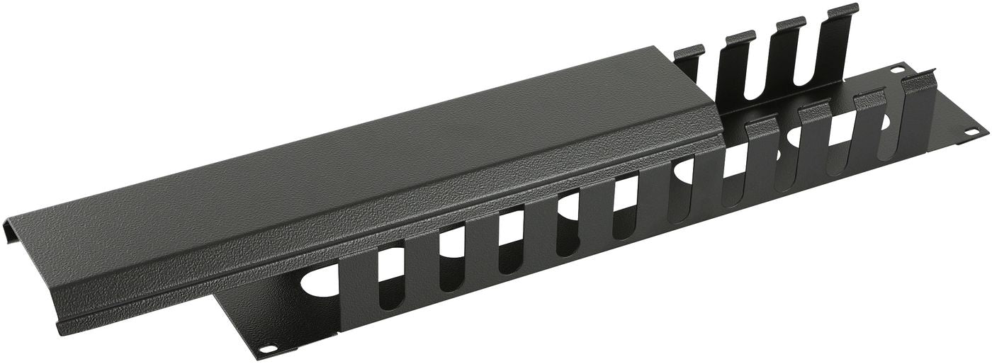Lanview RAO405BL Kabelmanagement-Panel 2U – schwarz, B 482 × H 88 × T 72 mm, für 19"-Schränke