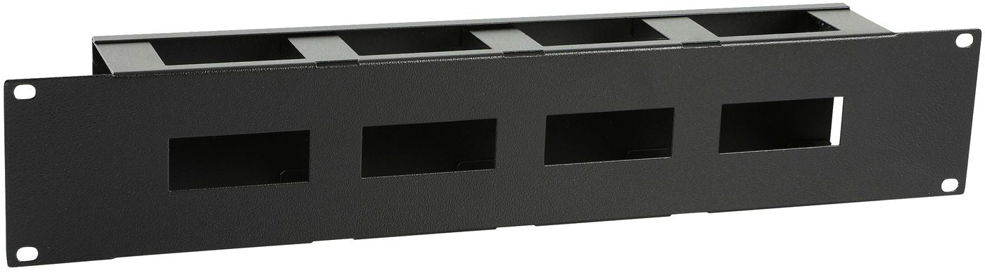 Lanview Kabelmanagement-Panel 19" 2U – mit Abdeckung, Schwarz, B 482 × H 88 × T 75 mm