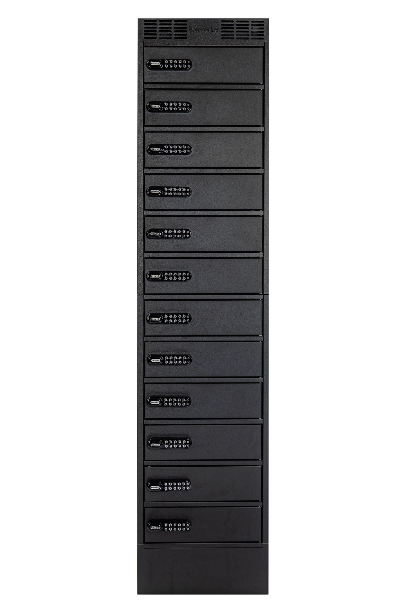Leba NoteLocker 12-KL1000 – Lade-Wandschrank für 12 Geräte, bis 15,6", abschliessbar, 400 × 450 × 1745 mm, schwarz