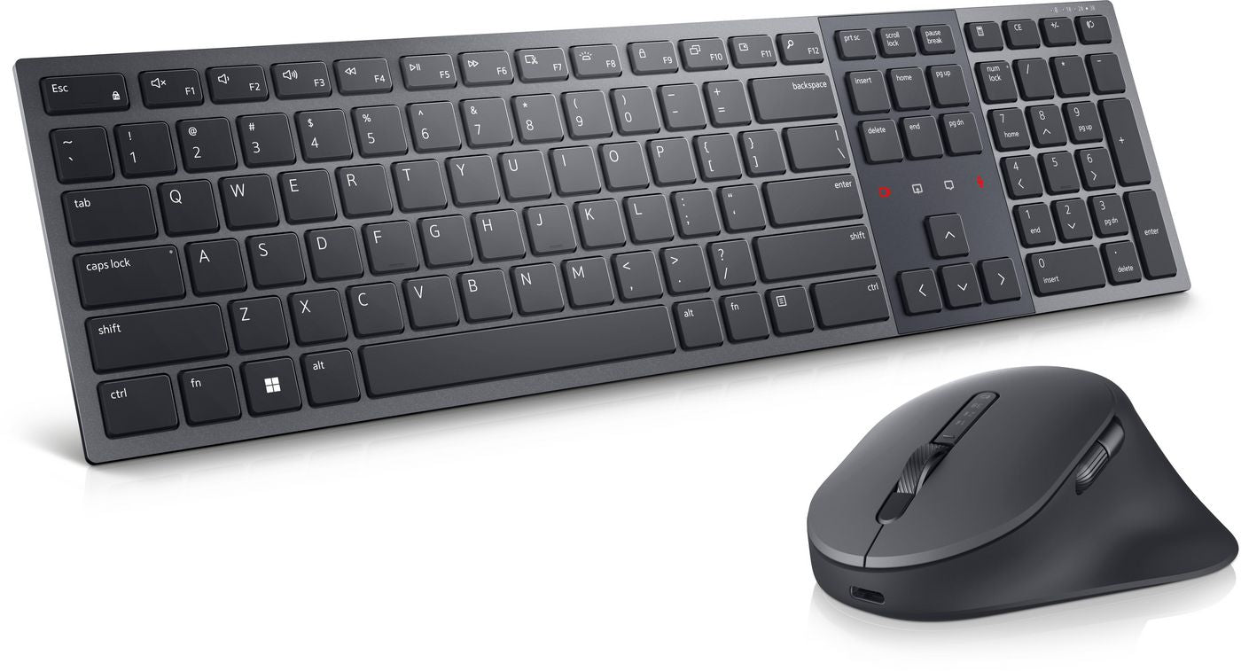 DELL KM900 – Tastatur, kabellos (Bluetooth/2,4 GHz), US-Layout (EN), Grau
